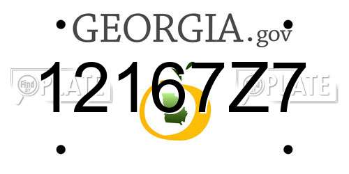 12167Z7 Georgia License Plate