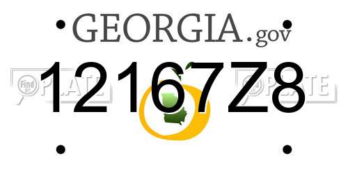 12167Z8 Georgia License Plate