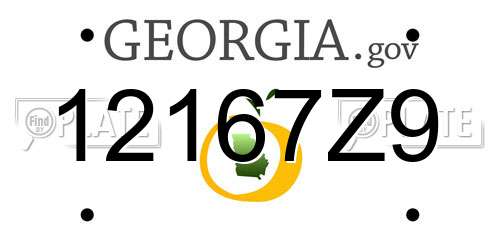 12167Z9 Georgia License Plate