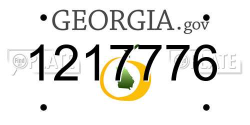 1217776 Georgia License Plate