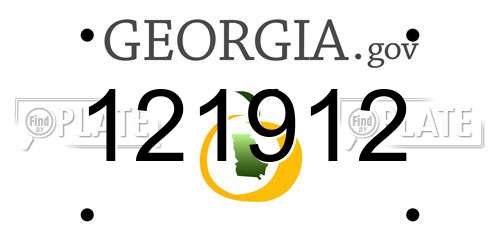 121912 Georgia License Plate