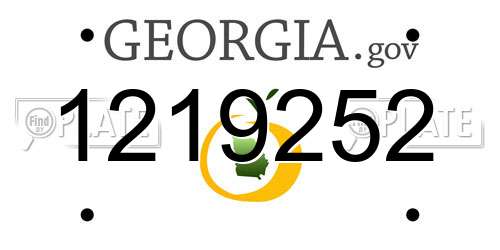 1219252 Georgia License Plate