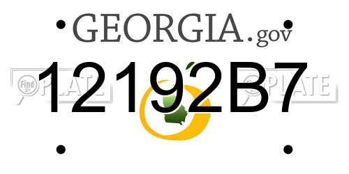 12192B7 Georgia License Plate