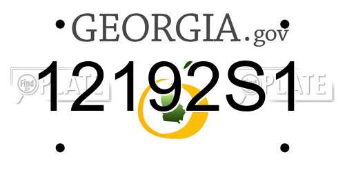 12192S1 Georgia License Plate