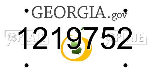 1219752 Georgia License Plate