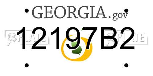 12197B2 Georgia License Plate