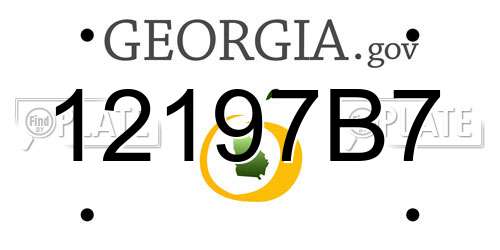 12197B7 Georgia License Plate