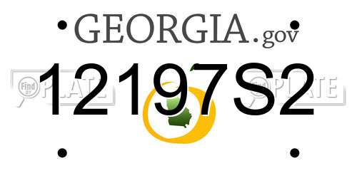 12197S2 Georgia License Plate