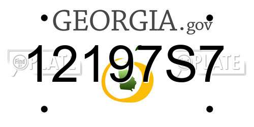 12197S7 Georgia License Plate