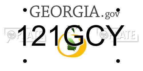 121GCY Georgia License Plate