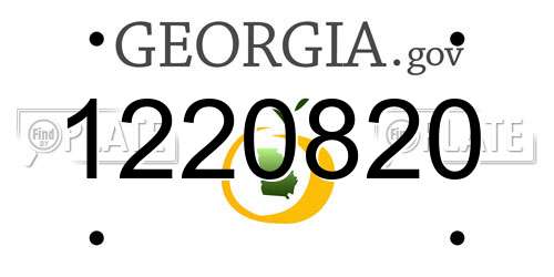 1220820 Georgia License Plate