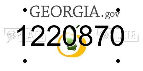 1220870 Georgia License Plate