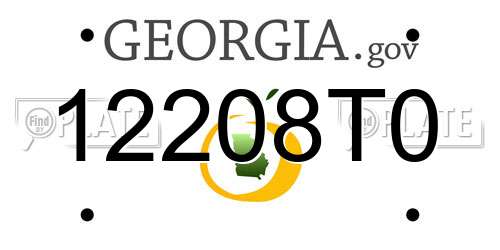 12208T0 Georgia License Plate