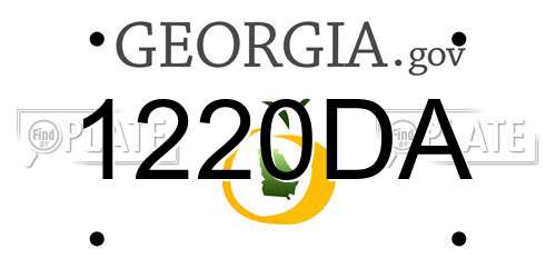 1220DA Georgia License Plate