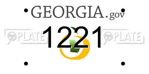 1221 Georgia License Plate