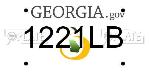 1221LB Georgia License Plate