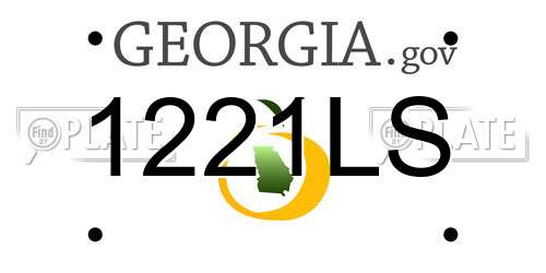 1221LS Georgia License Plate