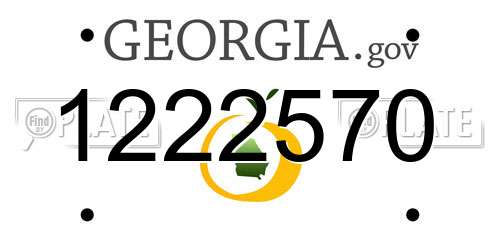 1222570 Georgia License Plate