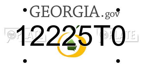 12225T0 Georgia License Plate