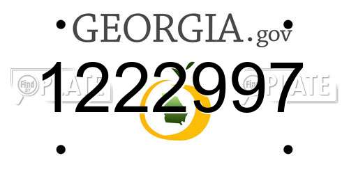 1222997 Georgia License Plate