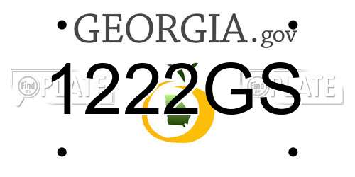 1222GS Georgia License Plate