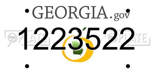 1223522 Georgia License Plate