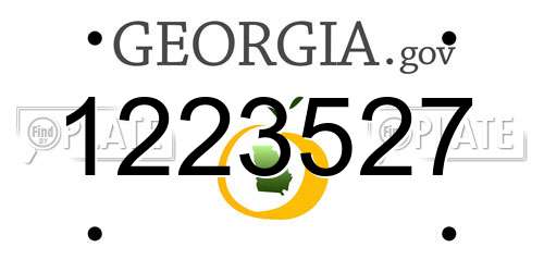 1223527 Georgia License Plate