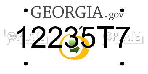 12235T7 Georgia License Plate