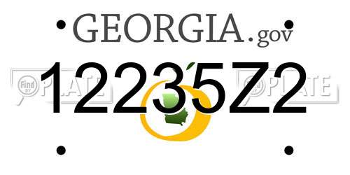 12235Z2 Georgia License Plate