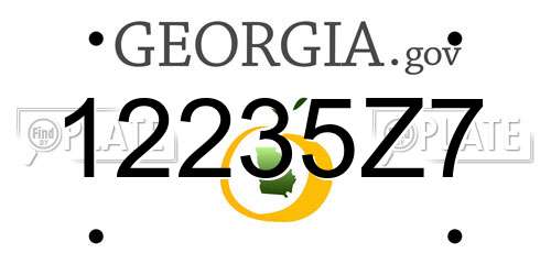 12235Z7 Georgia License Plate