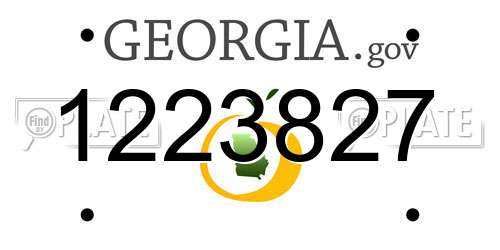 1223827 Georgia License Plate
