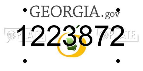 1223872 Georgia License Plate