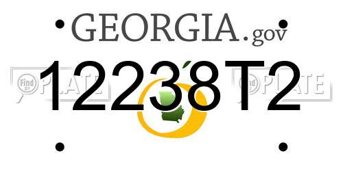 12238T2 Georgia License Plate