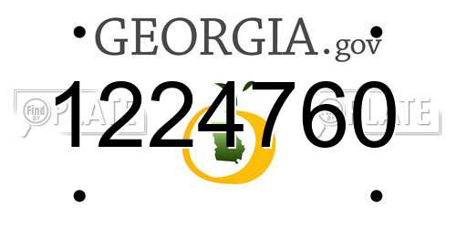 1224760 Georgia License Plate