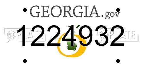 1224932 Georgia License Plate