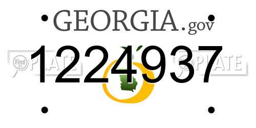 1224937 Georgia License Plate