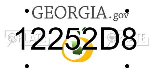 12252D8 Georgia License Plate