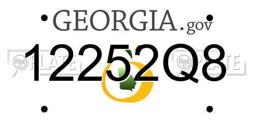 12252Q8 Georgia License Plate