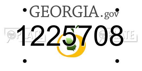 1225708 Georgia License Plate