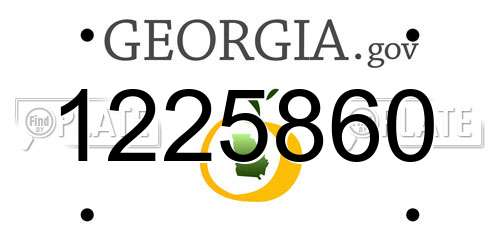 1225860 Georgia License Plate