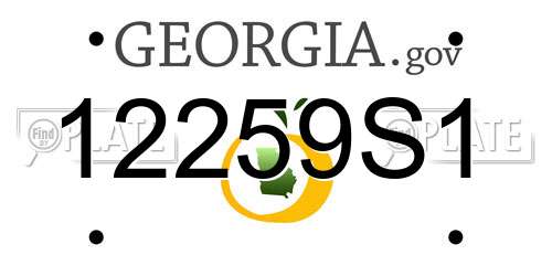 12259S1 Georgia License Plate