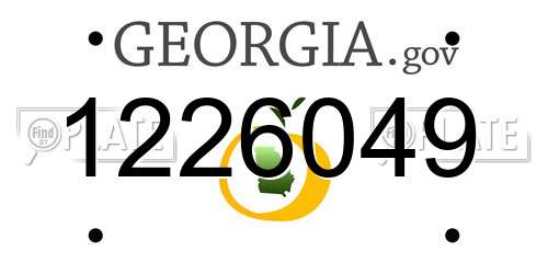 1226049 Georgia License Plate