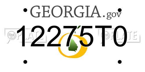 12275T0 Georgia License Plate