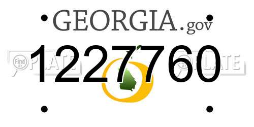 1227760 Georgia License Plate