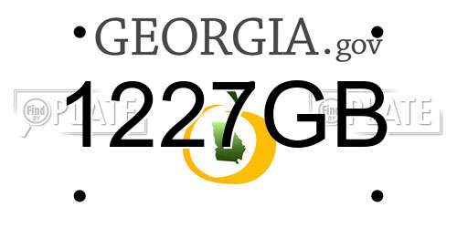 1227GB Georgia License Plate