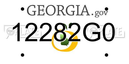 12282G0 Georgia License Plate
