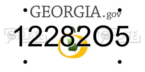 12282O5 Georgia License Plate