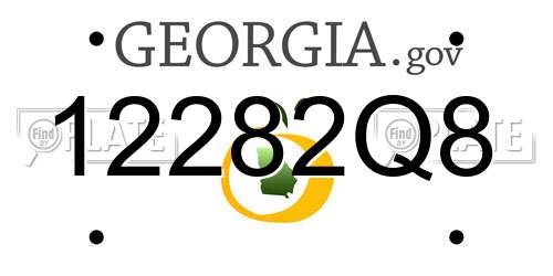 12282Q8 Georgia License Plate