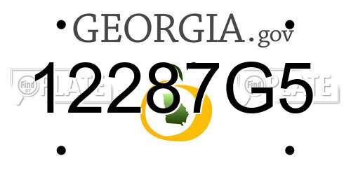 12287G5 Georgia License Plate
