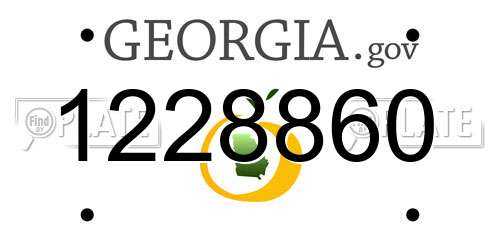 1228860 Georgia License Plate